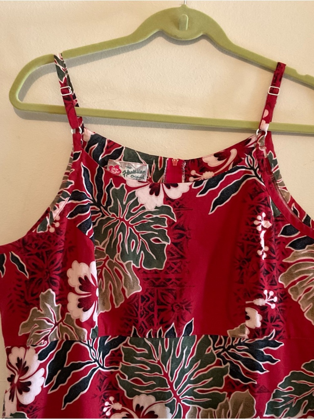 Hilo Hattie XL Hawaiian Sundress Vintage Floral Tropical Cotton Adj Strap EXC - Picture 2 of 8